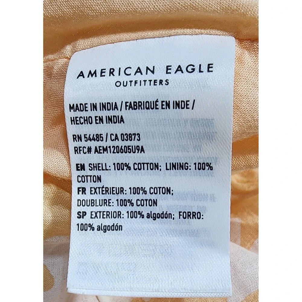 American Eagle Yellow Floral Daisy‎ Cotton Mini Skirt Womens Medium Lined Boho